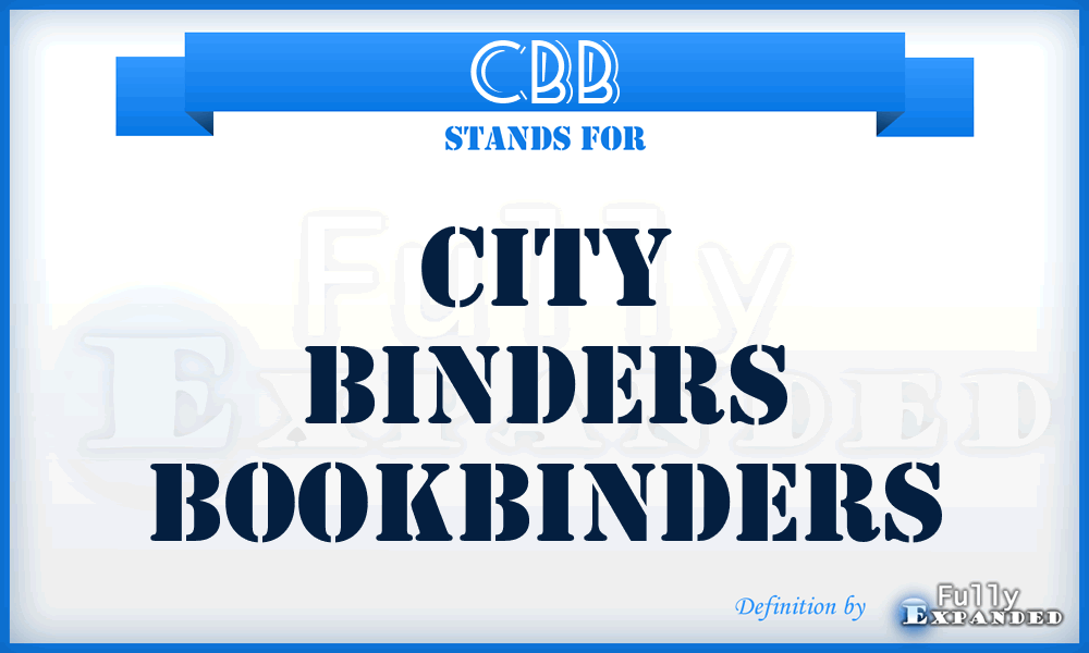 CBB - City Binders Bookbinders