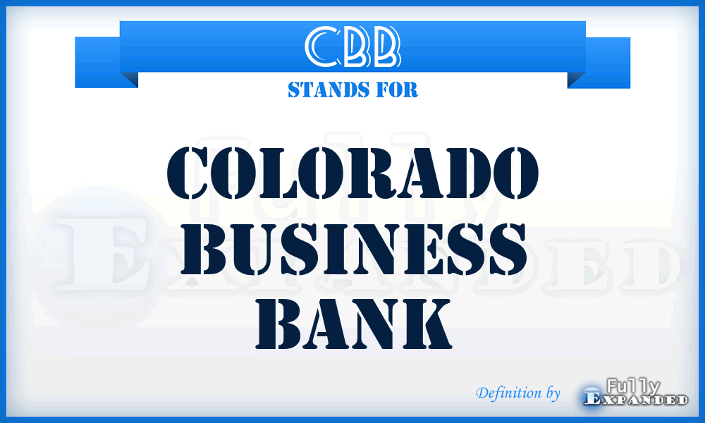 CBB - Colorado Business Bank