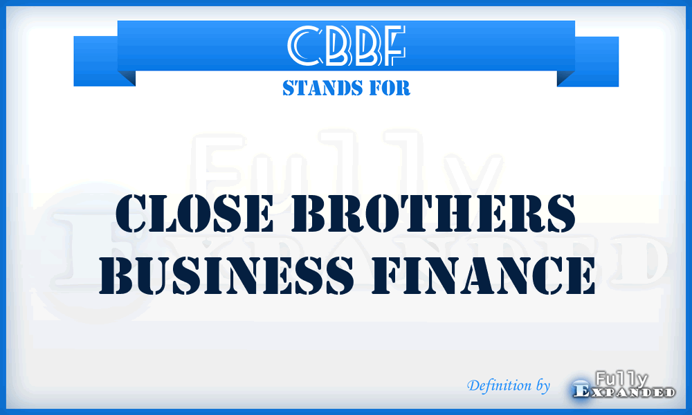 CBBF - Close Brothers Business Finance