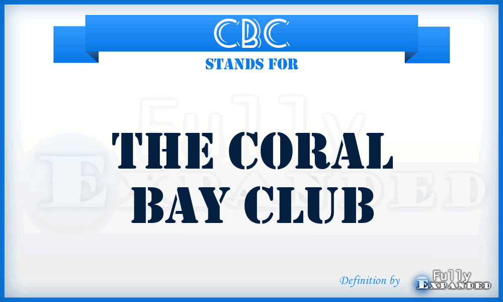 CBC - The Coral Bay Club