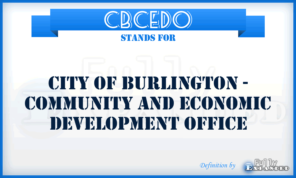 CBCEDO - City of Burlington - Community and Economic Development Office