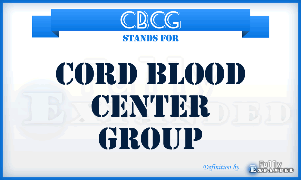 CBCG - Cord Blood Center Group