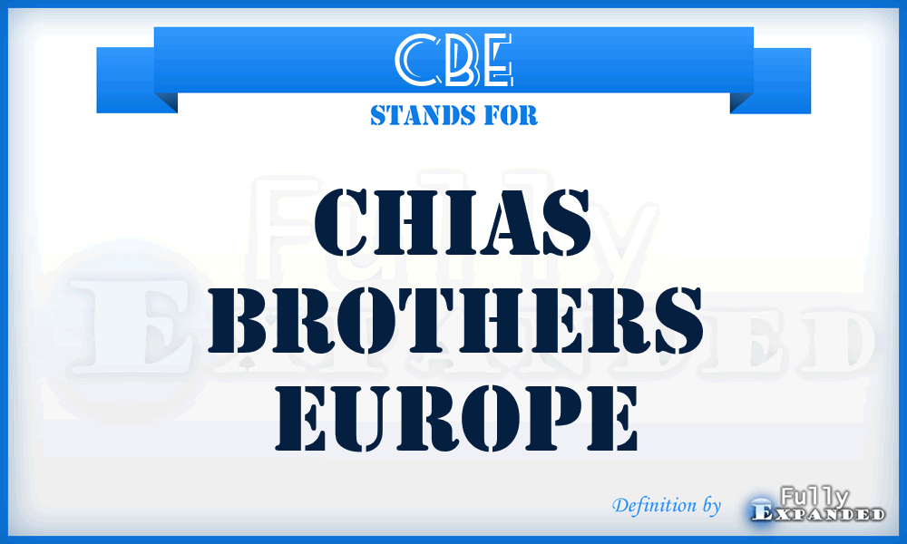 CBE - Chias Brothers Europe