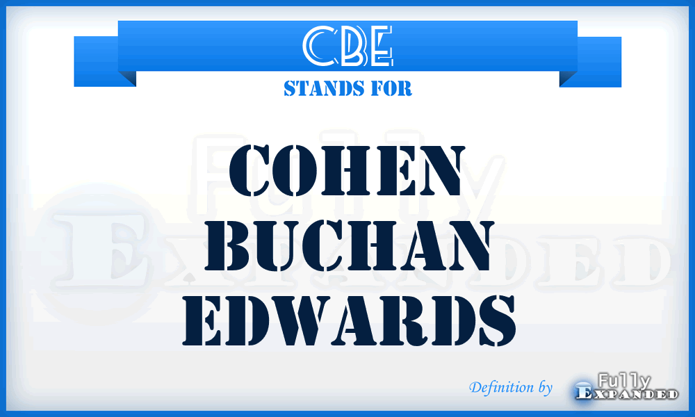 CBE - Cohen Buchan Edwards