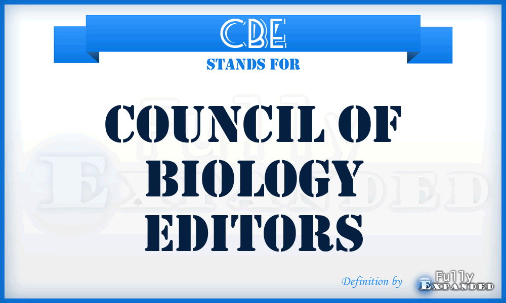 CBE - Council of Biology Editors