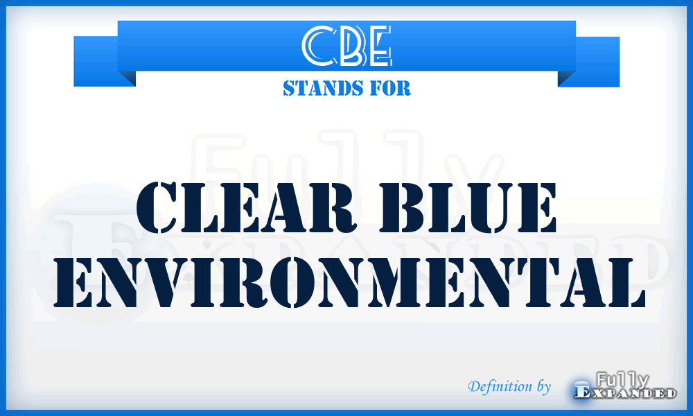 CBE - Clear Blue Environmental