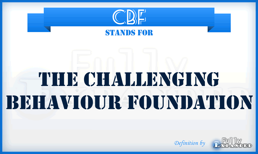 CBF - The Challenging Behaviour Foundation
