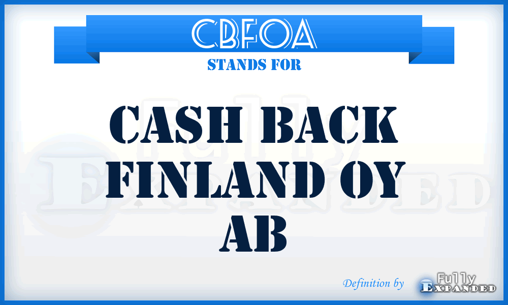 CBFOA - Cash Back Finland Oy Ab