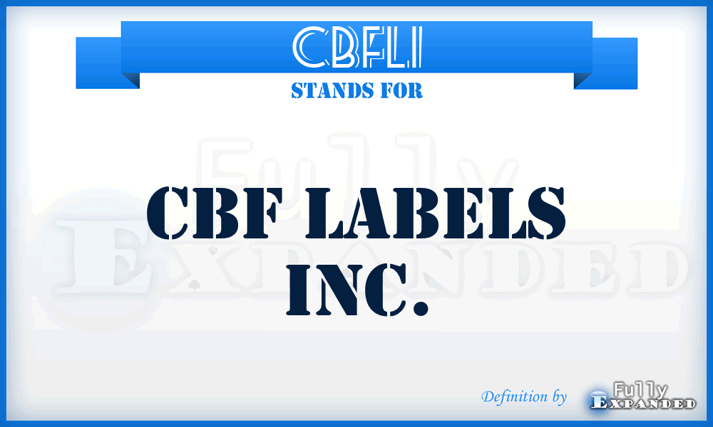 CBFLI - CBF Labels Inc.