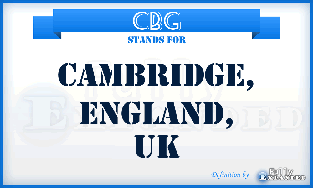 CBG - Cambridge, England, UK