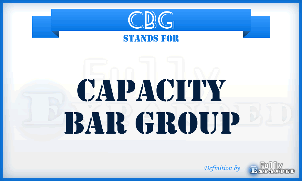 CBG - Capacity Bar Group