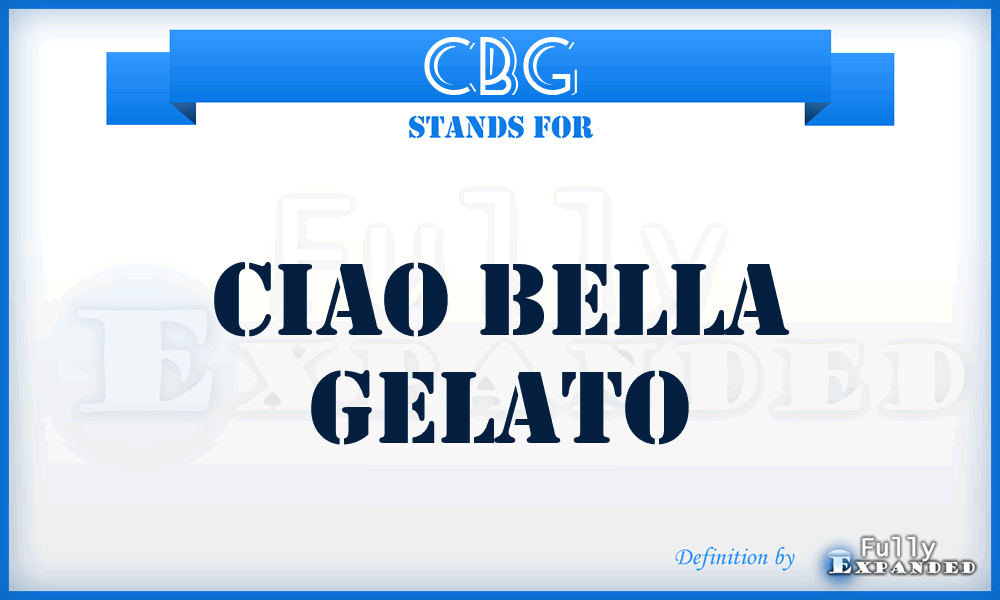 CBG - Ciao Bella Gelato
