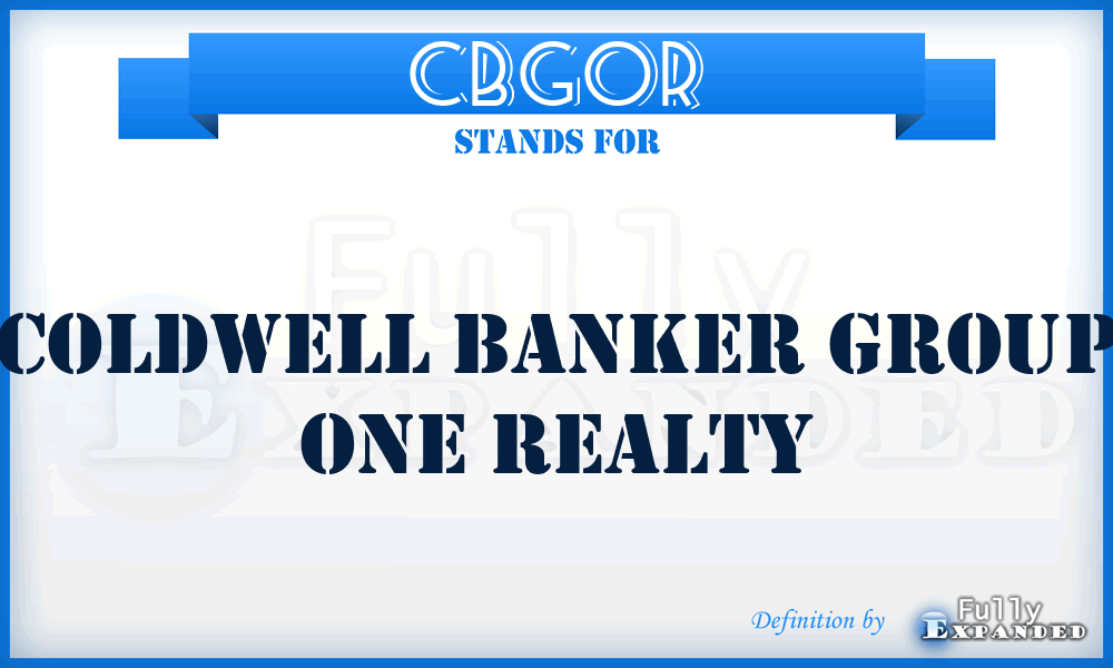 CBGOR - Coldwell Banker Group One Realty
