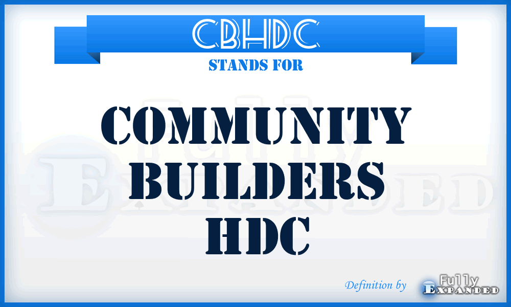 CBHDC - Community Builders HDC