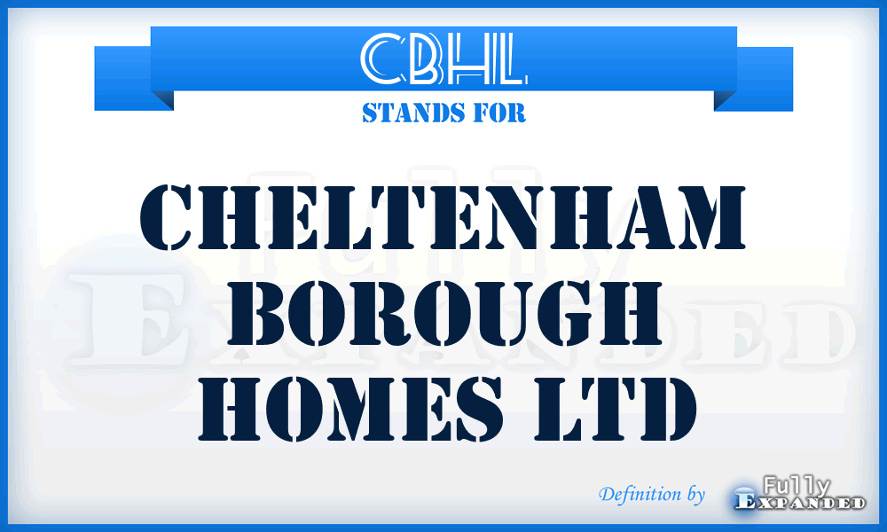 CBHL - Cheltenham Borough Homes Ltd