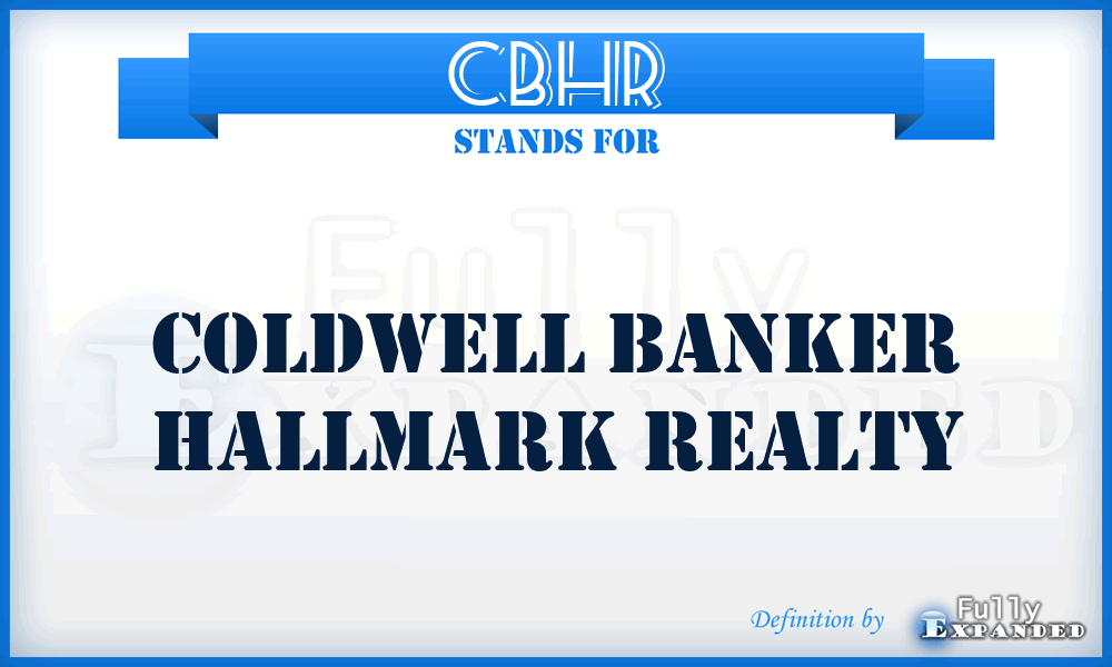 CBHR - Coldwell Banker Hallmark Realty