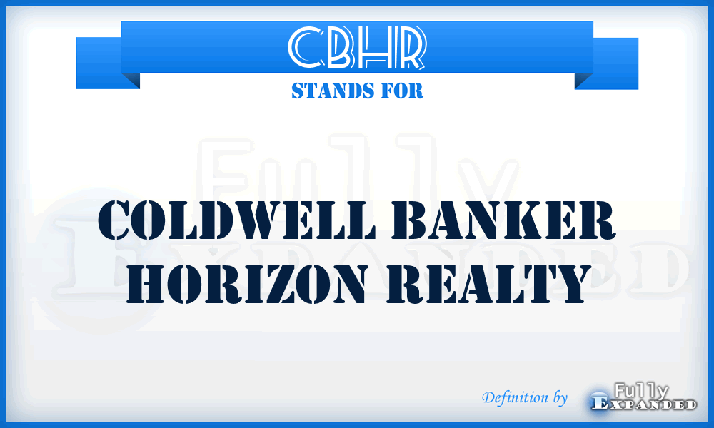 CBHR - Coldwell Banker Horizon Realty