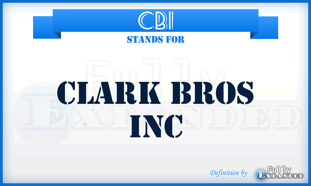 CBI - Clark Bros Inc
