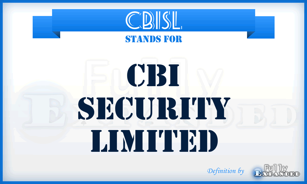 CBISL - CBI Security Limited
