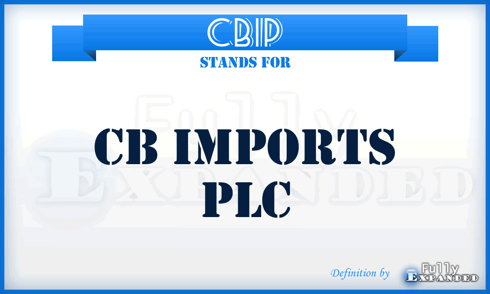 CBIP - CB Imports PLC