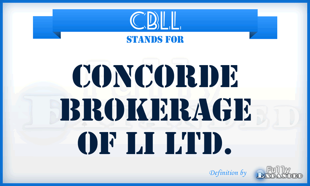 CBLL - Concorde Brokerage of Li Ltd.