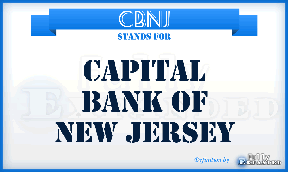 CBNJ - Capital Bank of New Jersey