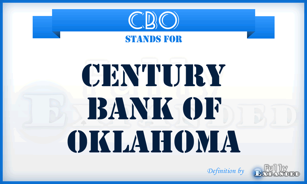 CBO - Century Bank of Oklahoma