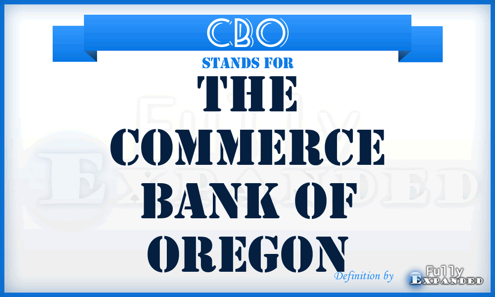 CBO - The Commerce Bank of Oregon