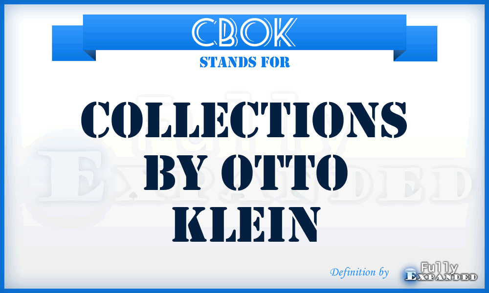 CBOK - Collections By Otto Klein