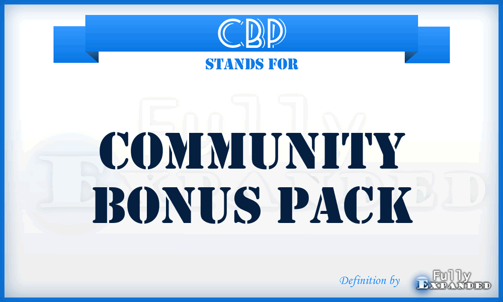 CBP - Community Bonus Pack