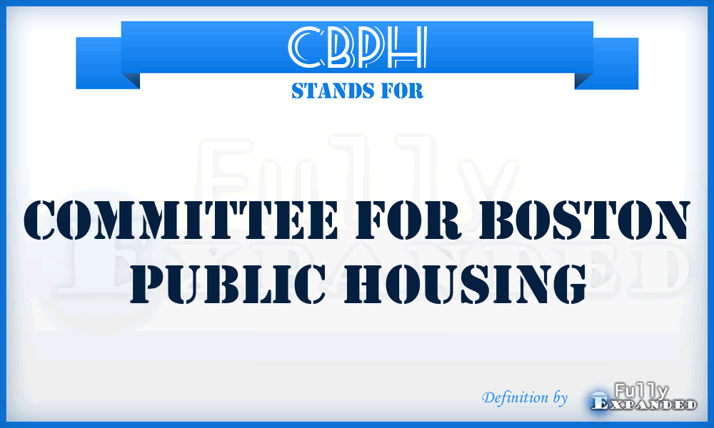 CBPH - Committee for Boston Public Housing
