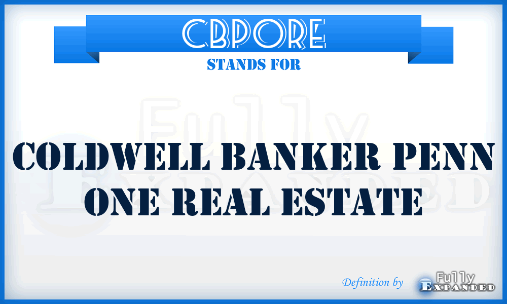 CBPORE - Coldwell Banker Penn One Real Estate