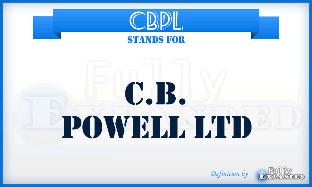 CBPL - C.B. Powell Ltd