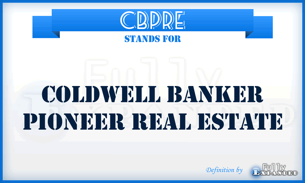CBPRE - Coldwell Banker Pioneer Real Estate