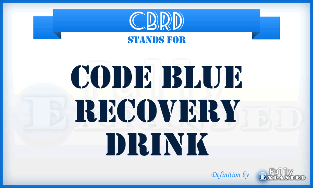 CBRD - Code Blue Recovery Drink