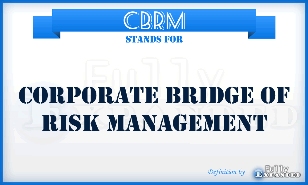 CBRM - Corporate Bridge of Risk Management