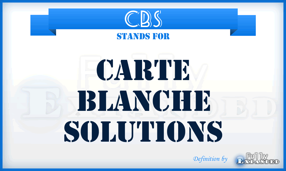 CBS - Carte Blanche Solutions