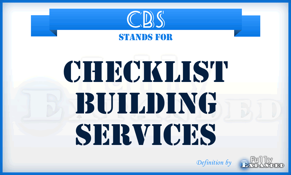 CBS - Checklist Building Services