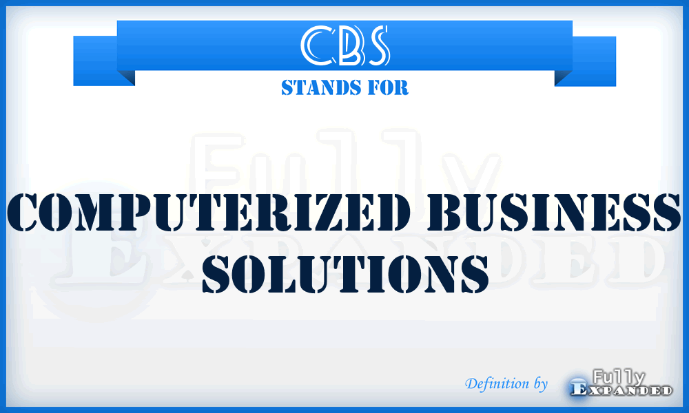 CBS - Computerized Business Solutions