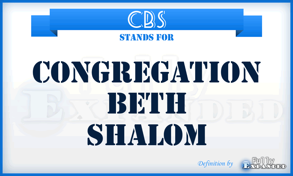 CBS - Congregation Beth Shalom