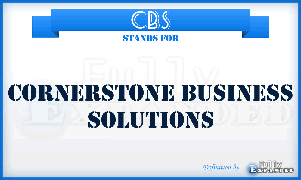 CBS - Cornerstone Business Solutions
