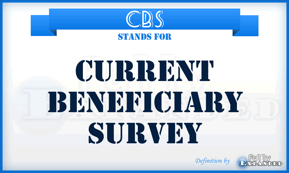 CBS - Current Beneficiary Survey