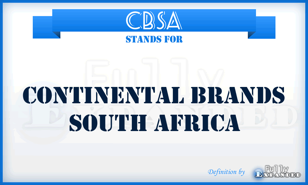CBSA - Continental Brands South Africa