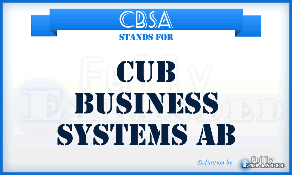 CBSA - Cub Business Systems Ab