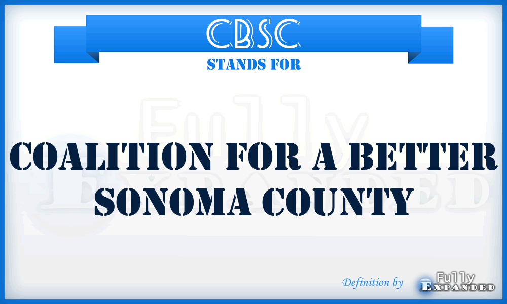 CBSC - Coalition for a Better Sonoma County