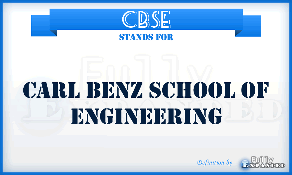 CBSE - Carl Benz School of Engineering