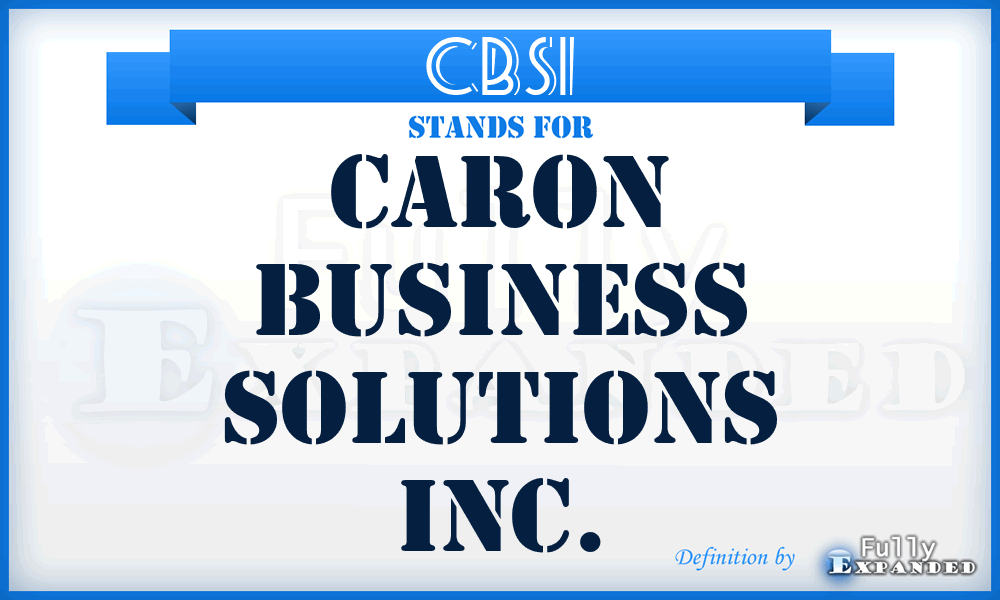 CBSI - Caron Business Solutions Inc.