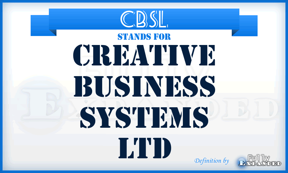 CBSL - Creative Business Systems Ltd