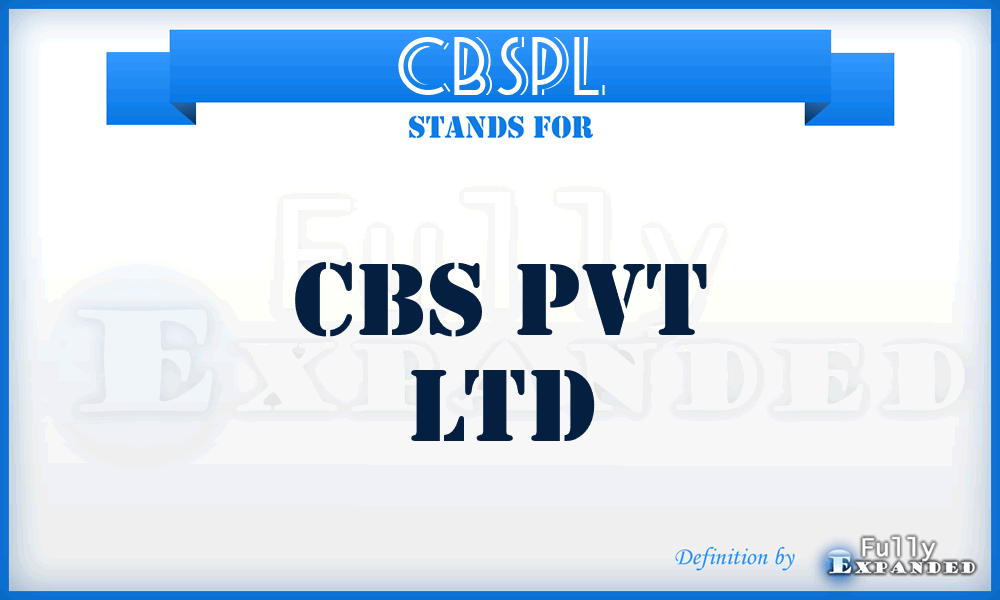 CBSPL - CBS Pvt Ltd