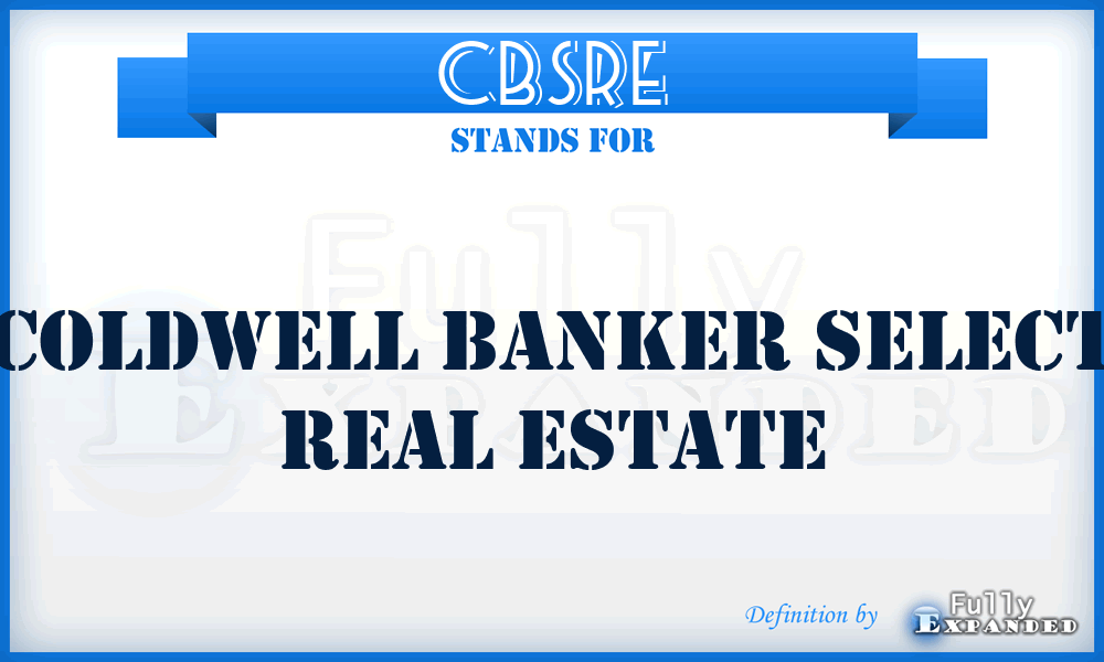 CBSRE - Coldwell Banker Select Real Estate